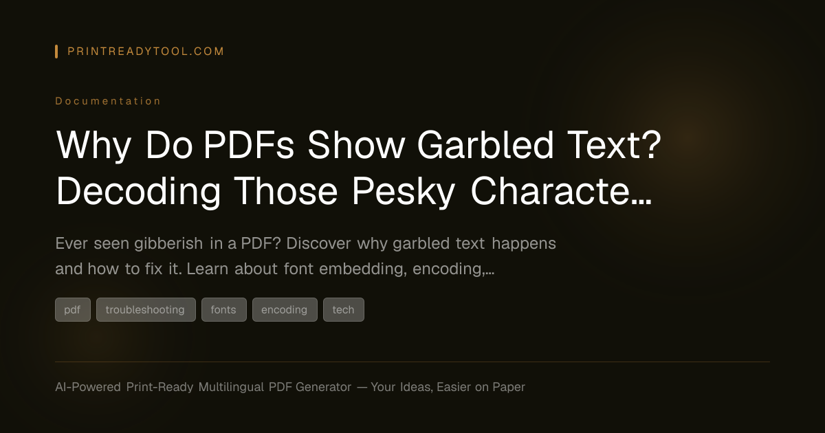 Why Do PDFs Show Garbled Text? Decoding Those Pesky Characters - user ...