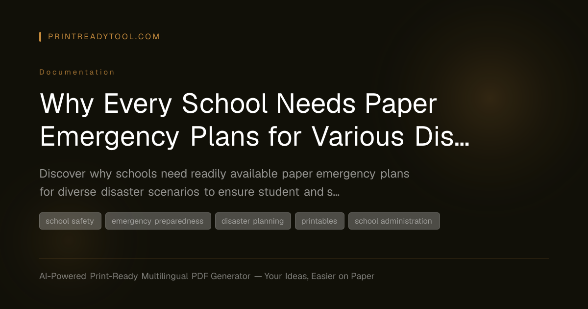 Why Every School Needs Paper Emergency Plans for Various Disaster ...